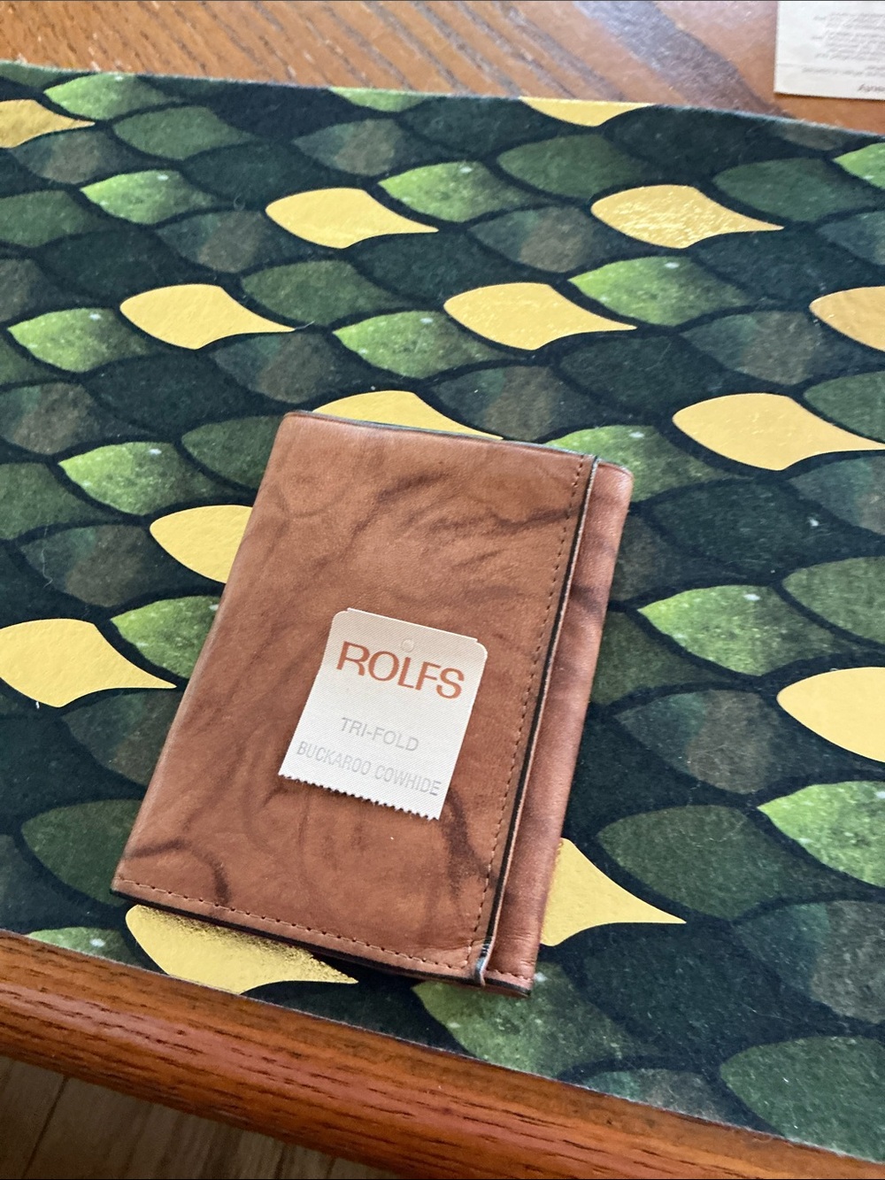 Vintage Rolfs cowhide leather wallet trifold.  Rich brown color